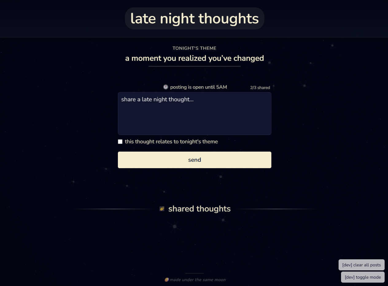 Late Night Thoughts – Night Mode